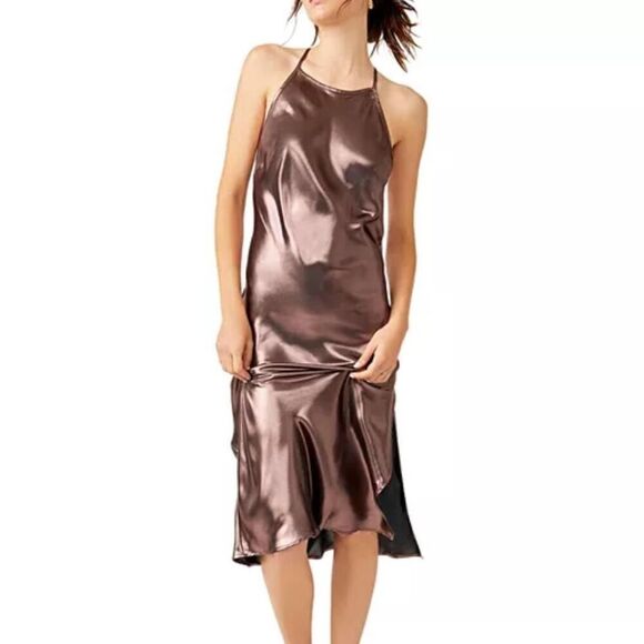 FREE PEOPLE Sunset Shimmer Sleeveless Racerback Midi Slip Dress - Picture 11 of 16